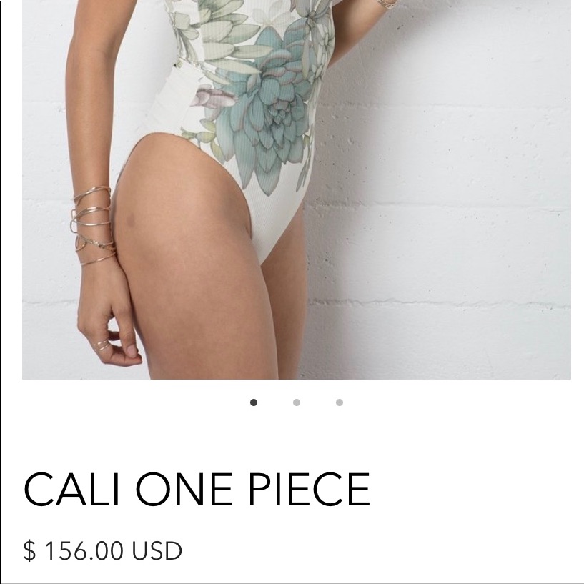 One-Piece Swimsuit - White With Sage Floral